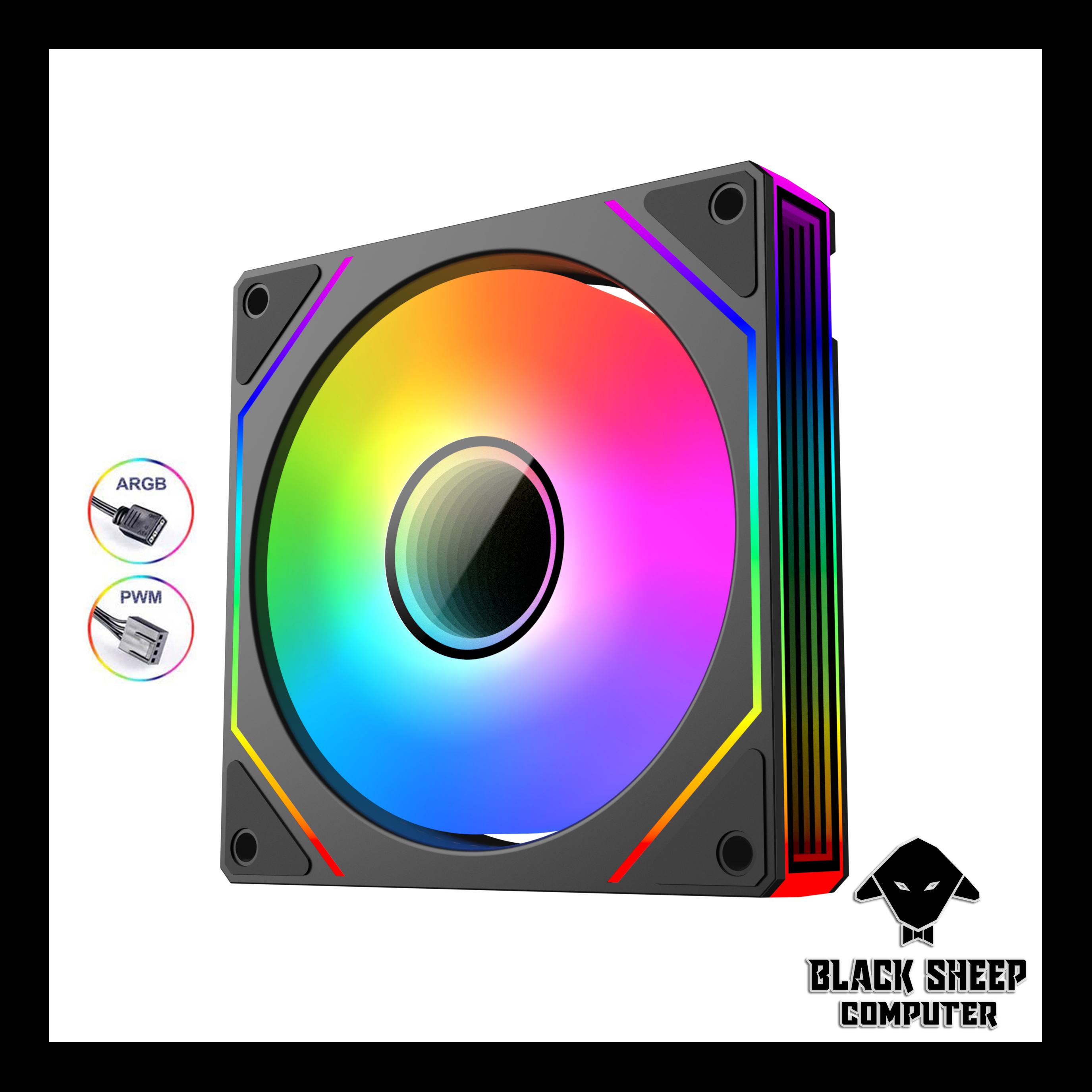 Quạt Fan XIGMATEK INFINITY PRO2 BLACK - SYNC MAIN 3PIN 5V Kèm 4 Ốc ( Không gắn nguồn hoặc cần Hub 3Pin 5v )