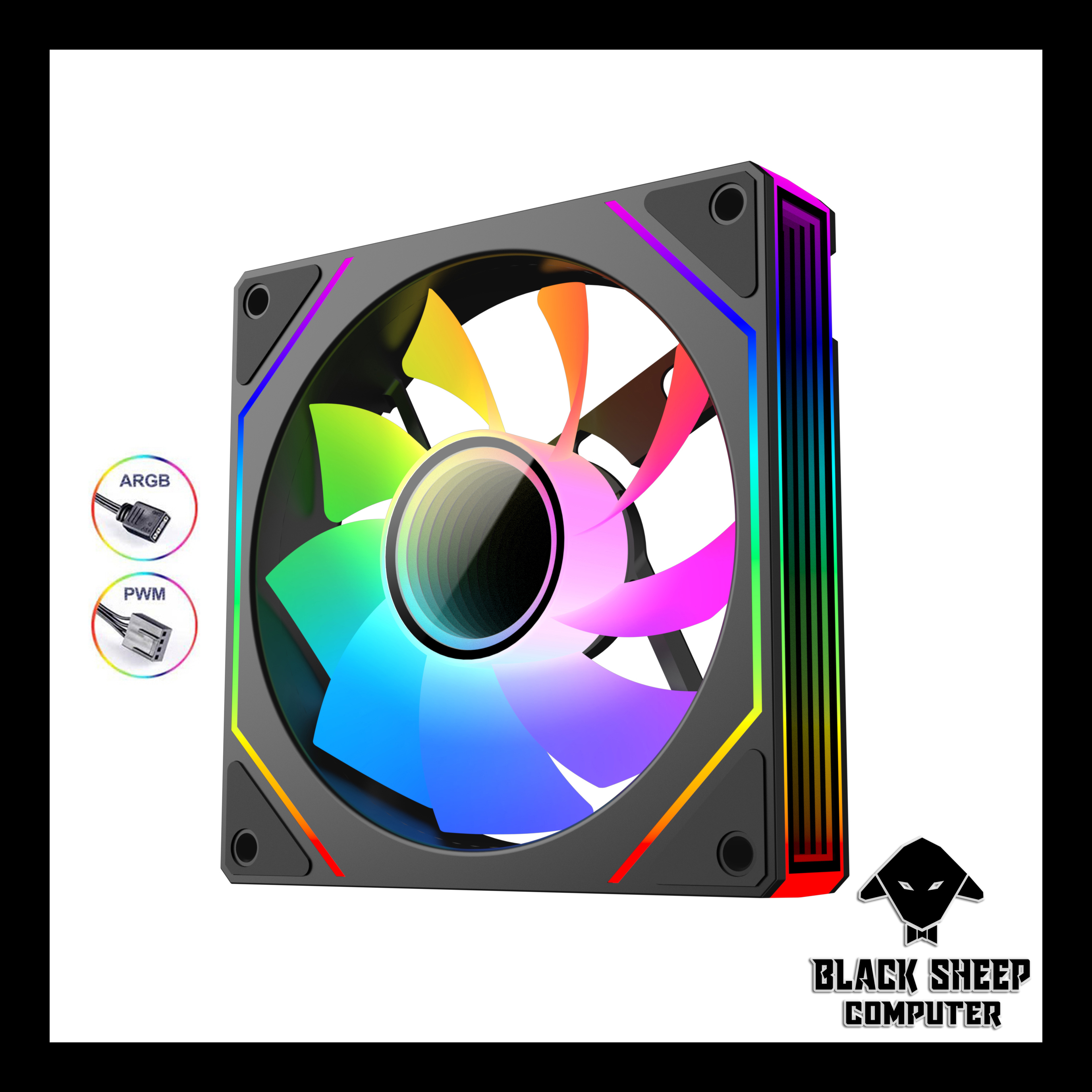 Quạt Fan XIGMATEK INFINITY PRO2 BLACK NGƯỢC - SYNC MAIN 3PIN 5V Kèm 4 Ốc ( Không gắn nguồn hoặc cần Hub 3Pin 5v )