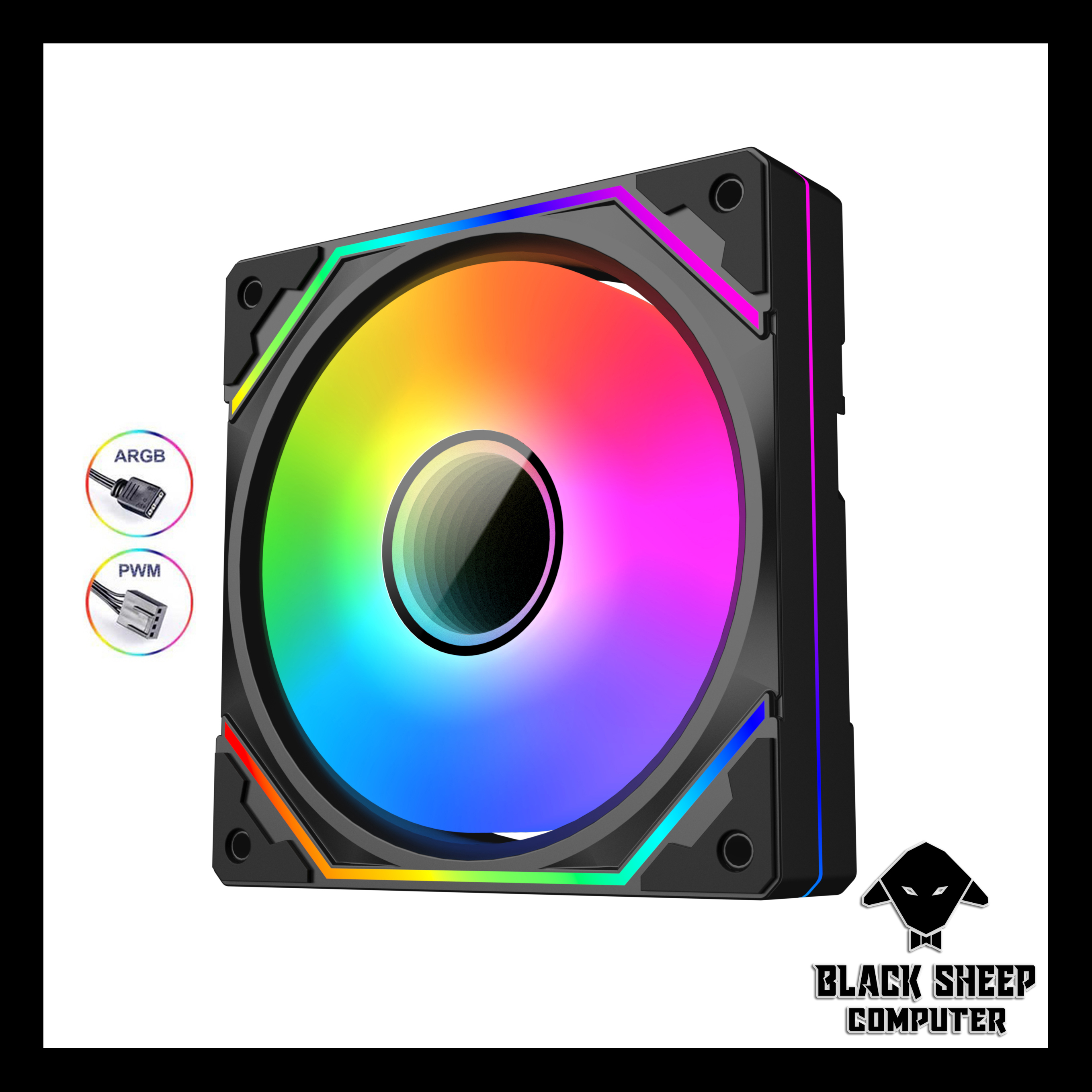 Quạt Fan XIGMATEK INFINITY PRO3 BLACK - SYNC MAIN 3PIN 5V Kèm 4 Ốc ( Không gắn nguồn hoặc cần Hub 3Pin 5v )