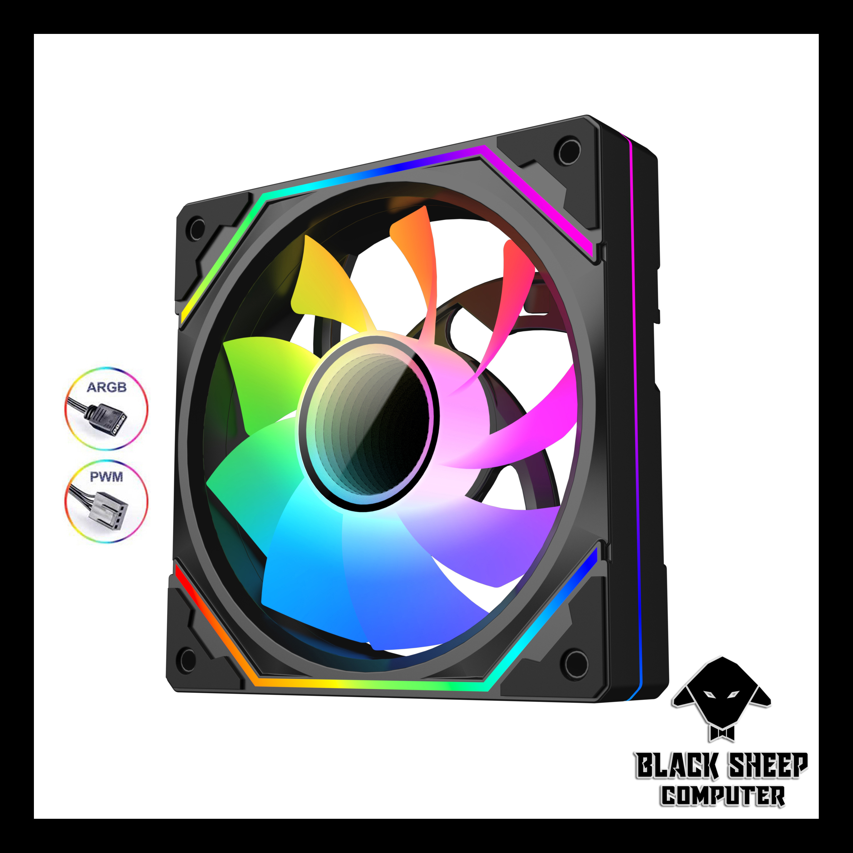 Quạt Fan XIGMATEK INFINITY PRO3 BLACK NGƯỢC - SYNC MAIN 3PIN 5V Kèm 4 Ốc ( Không gắn nguồn hoặc cần Hub 3Pin 5v )