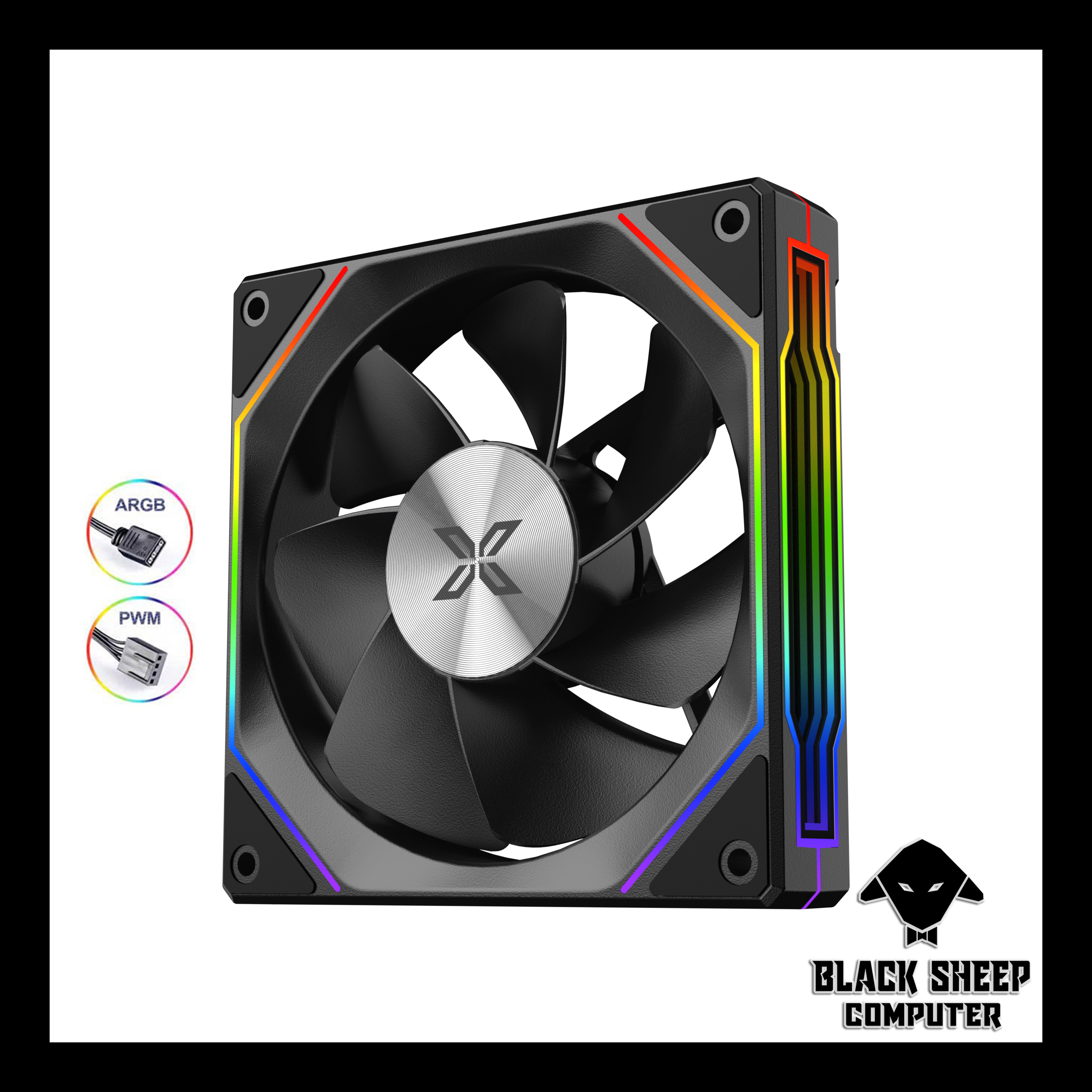 Quạt Fan XIGMATEK INFINITY PRO5 BLACK NGƯỢC - SYNC MAIN 3PIN 5V Kèm 4 Ốc ( Không gắn nguồn hoặc cần Hub 3Pin 5v )