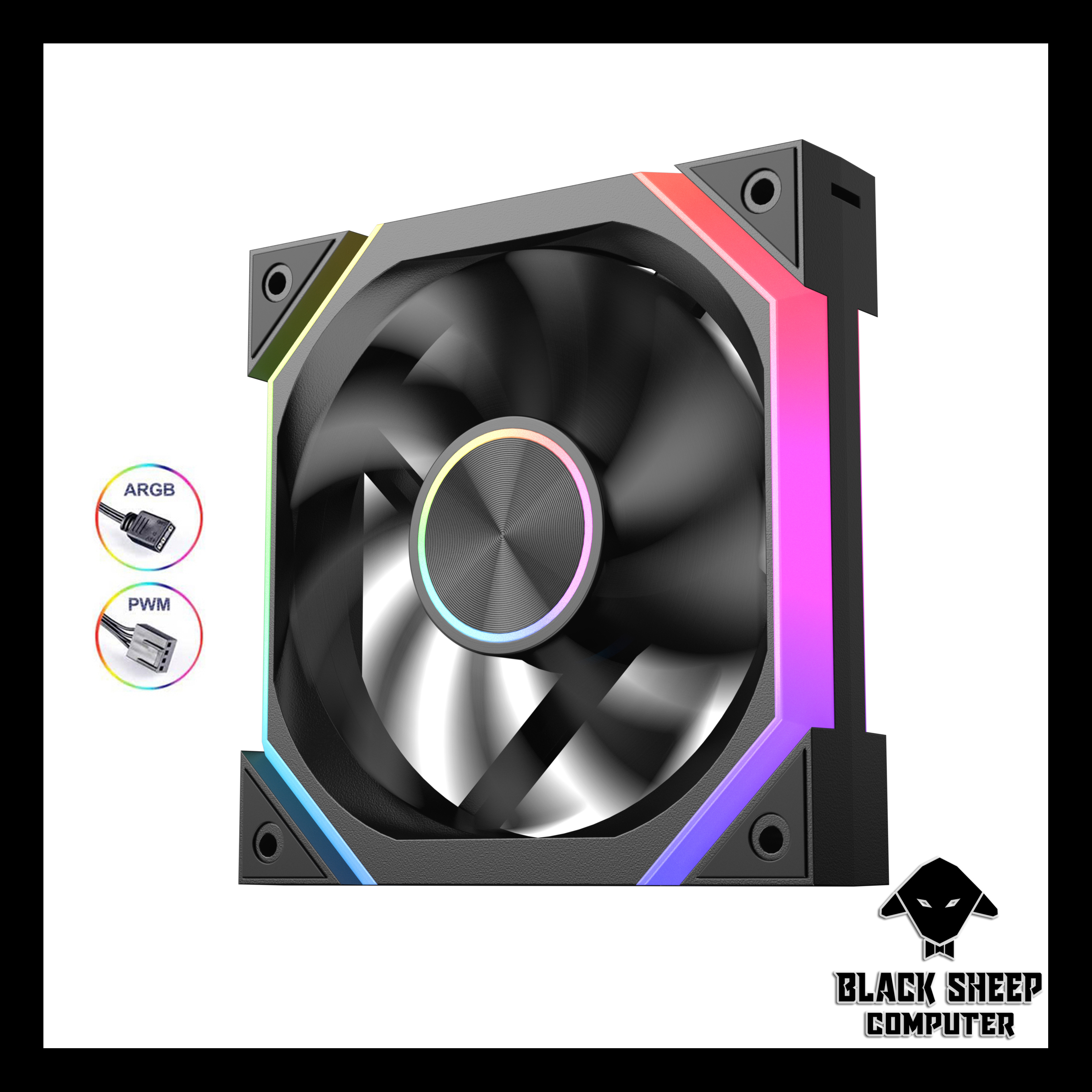 Quạt Fan XIGMATEK INFINITY PRO6 BLACK - SYNC MAIN 3PIN 5V Kèm 4 Ốc ( Không gắn nguồn hoặc cần Hub 3Pin 5v )