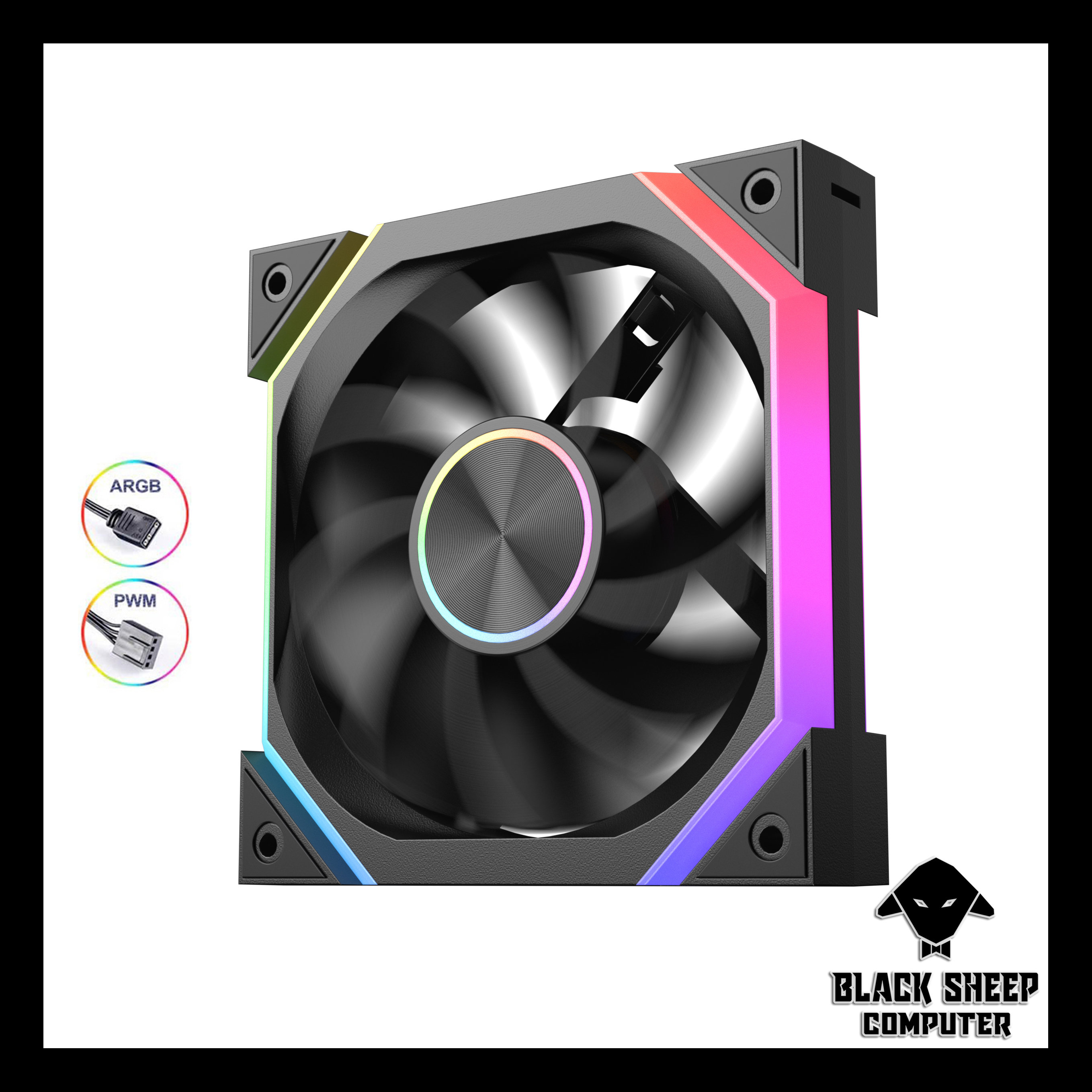 Quạt Fan XIGMATEK INFINITY PRO6 BLACK NGƯỢC - SYNC MAIN 3PIN 5V Kèm 4 Ốc ( Không gắn nguồn hoặc cần Hub 3Pin 5v )