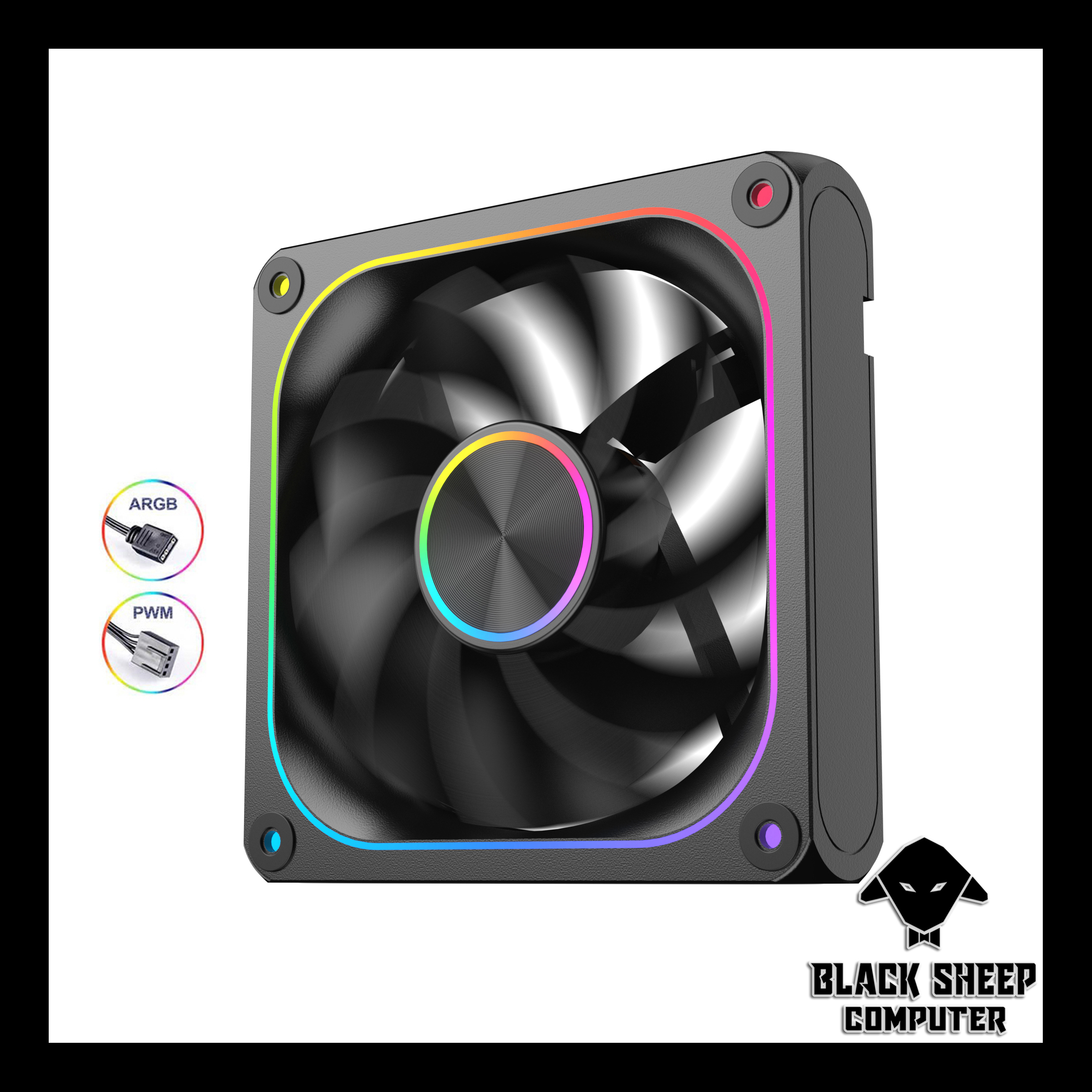 Quạt Fan XIGMATEK INFINITY PRO8 BLACK NGƯỢC - SYNC MAIN 3PIN 5V Kèm 4 Ốc ( Không gắn nguồn hoặc cần Hub 3Pin 5v )