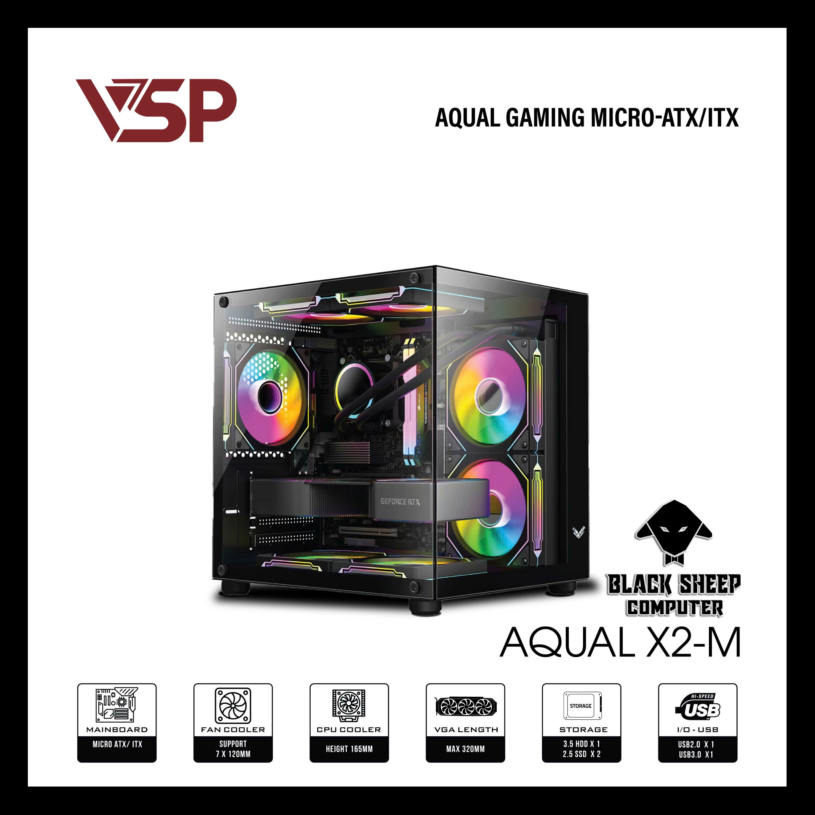 Vỏ Case VSP AQUAL X2 - M BLACK