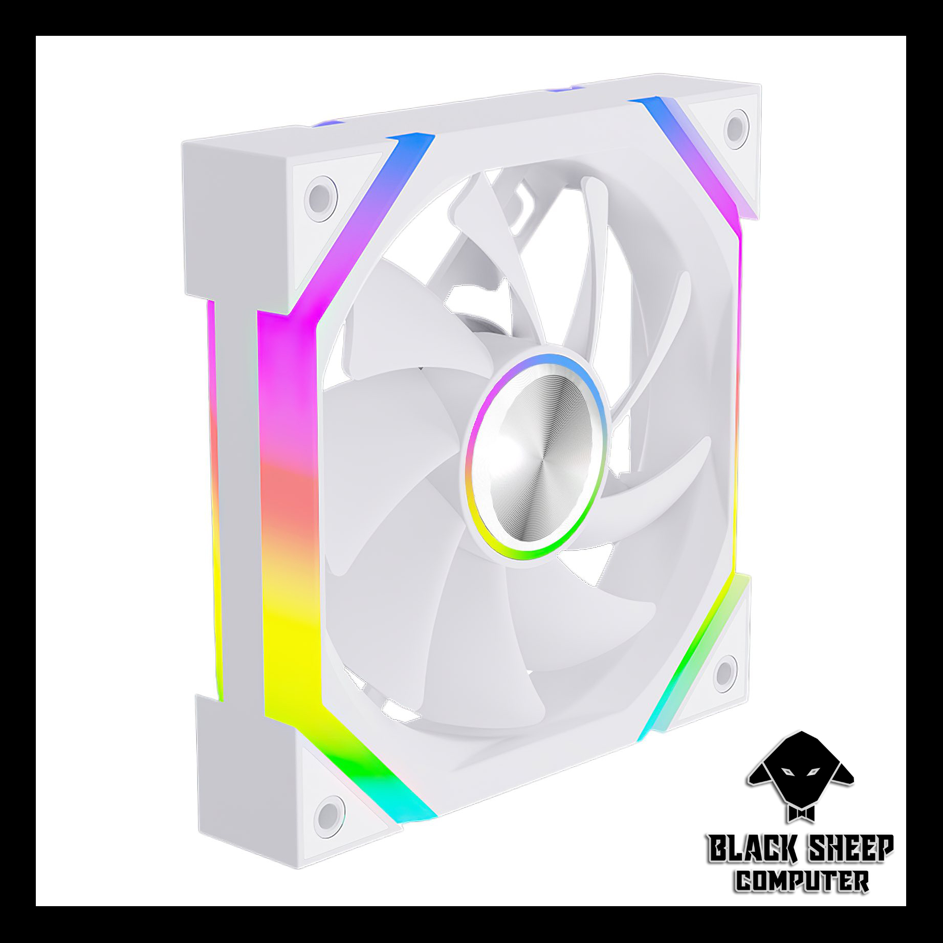 Quạt Fan LEOPARD GALAXY RS WHITE XUÔI - SYNC MAIN 3PIN 5V Kèm 4 Ốc ( Không gắn nguồn hoặc cần Hub 3Pin 5v )