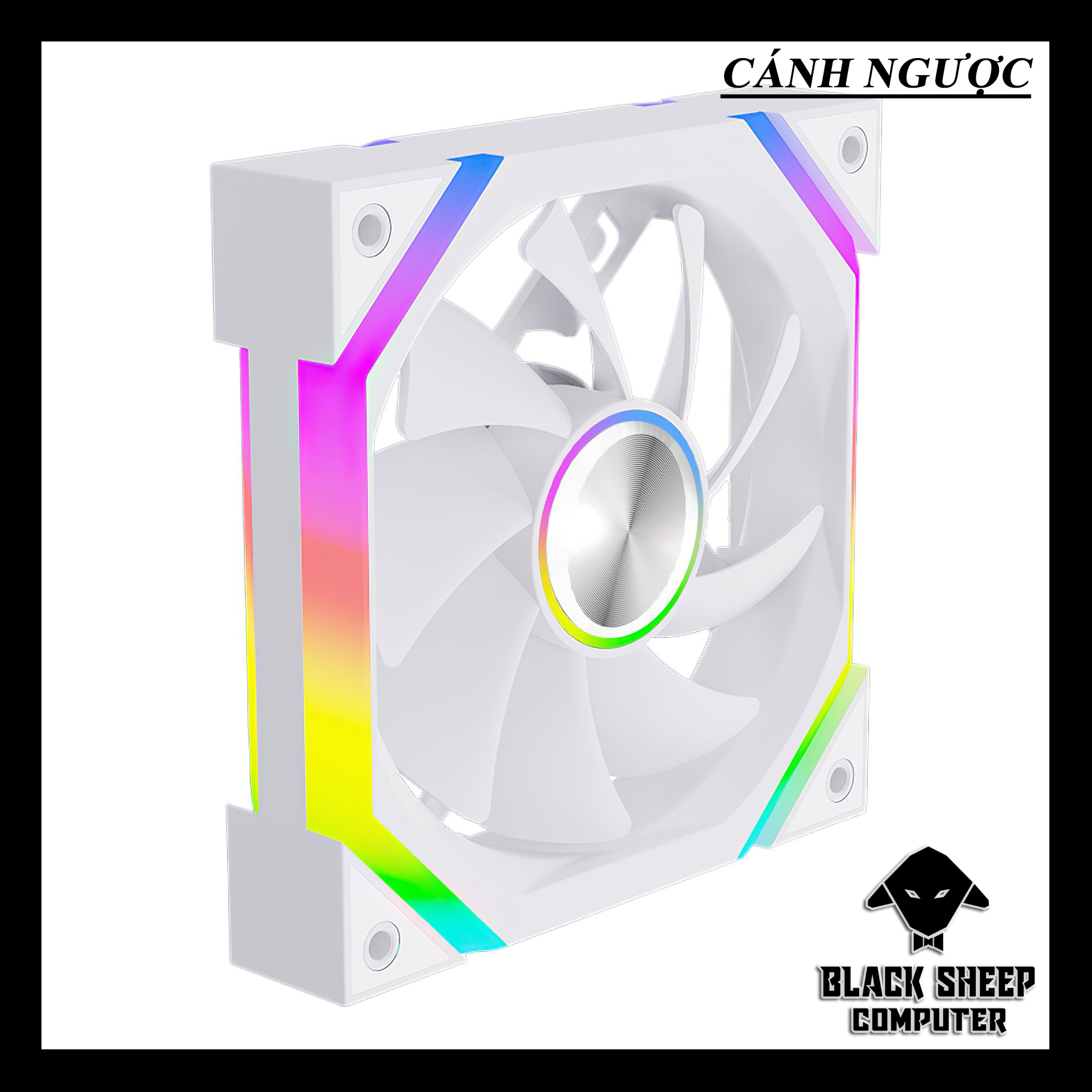 Quạt Fan LEOPARD GALAXY RS WHITE NGƯỢC - SYNC MAIN 3PIN 5V Kèm 4 Ốc ( Không gắn nguồn hoặc cần Hub 3Pin 5v )