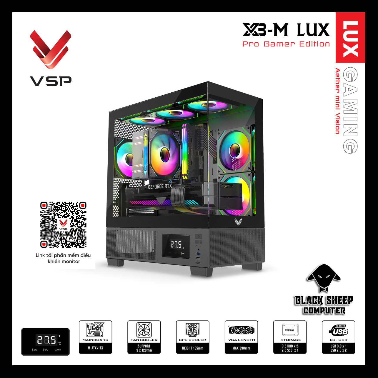 Vỏ Case VSP X3 - M LUX BLACK