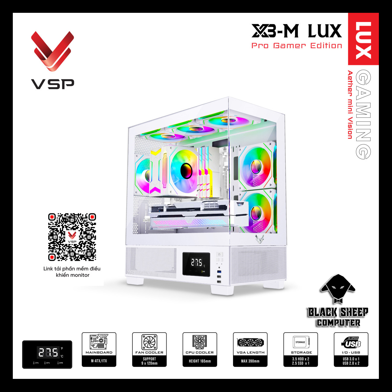 Vỏ Case VSP X3 - M LUX WHITE