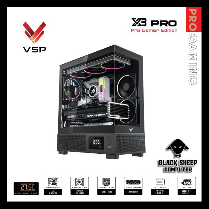 Vỏ Case VSP X3 - PRO BLACK