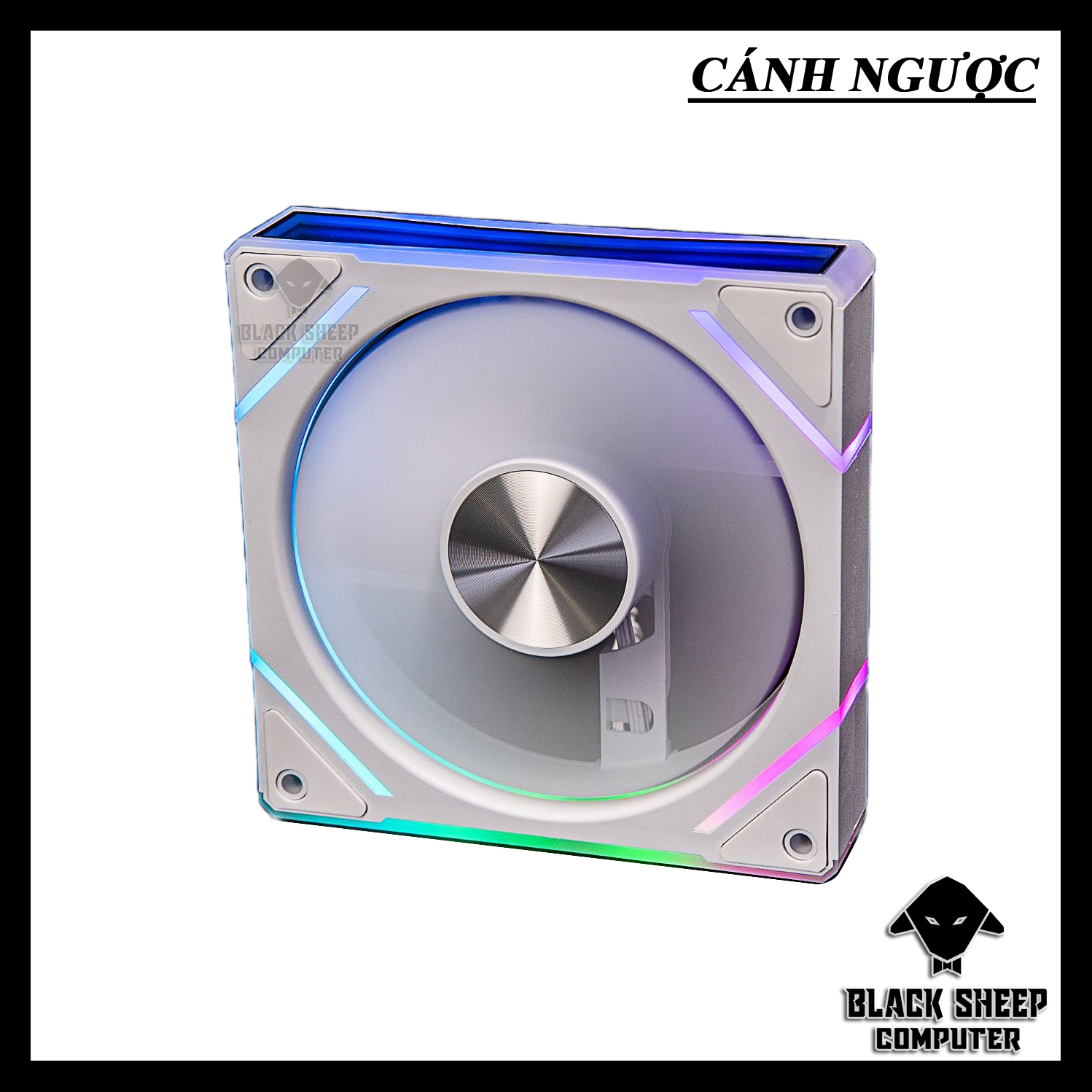 Quạt Fan LEOPARD V1 WHITE (CÁNH NGƯỢC) - SYNC MAIN 3PIN 5V Kèm 4 Ốc ( Không gắn nguồn hoặc cần Hub 3Pin 5v )