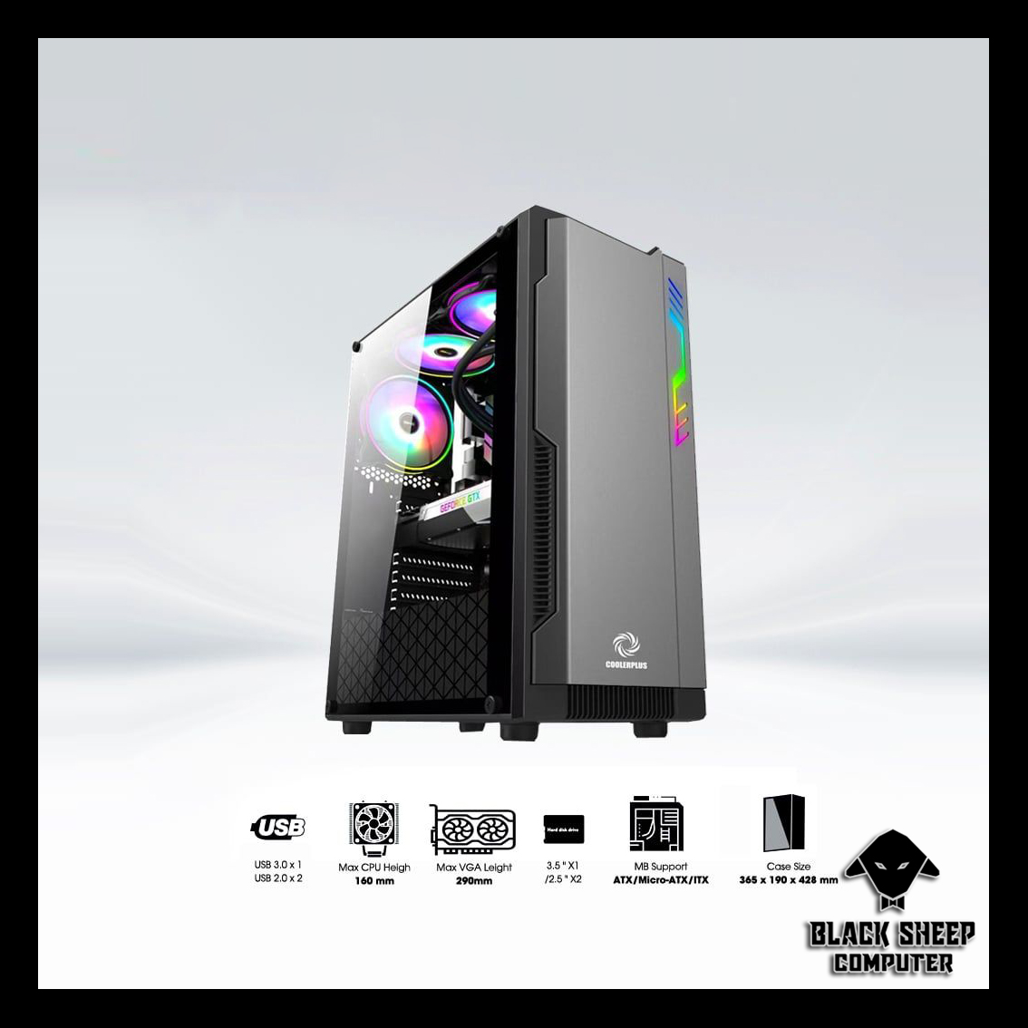 Vỏ Case COOLERPLUS G3 PANTHER LIGHTNING