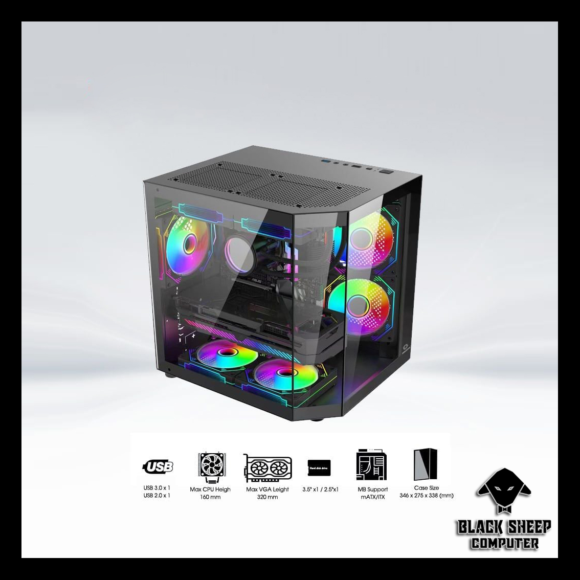 Vỏ Case COOLERPLUS CUBIC BL82 BLACK