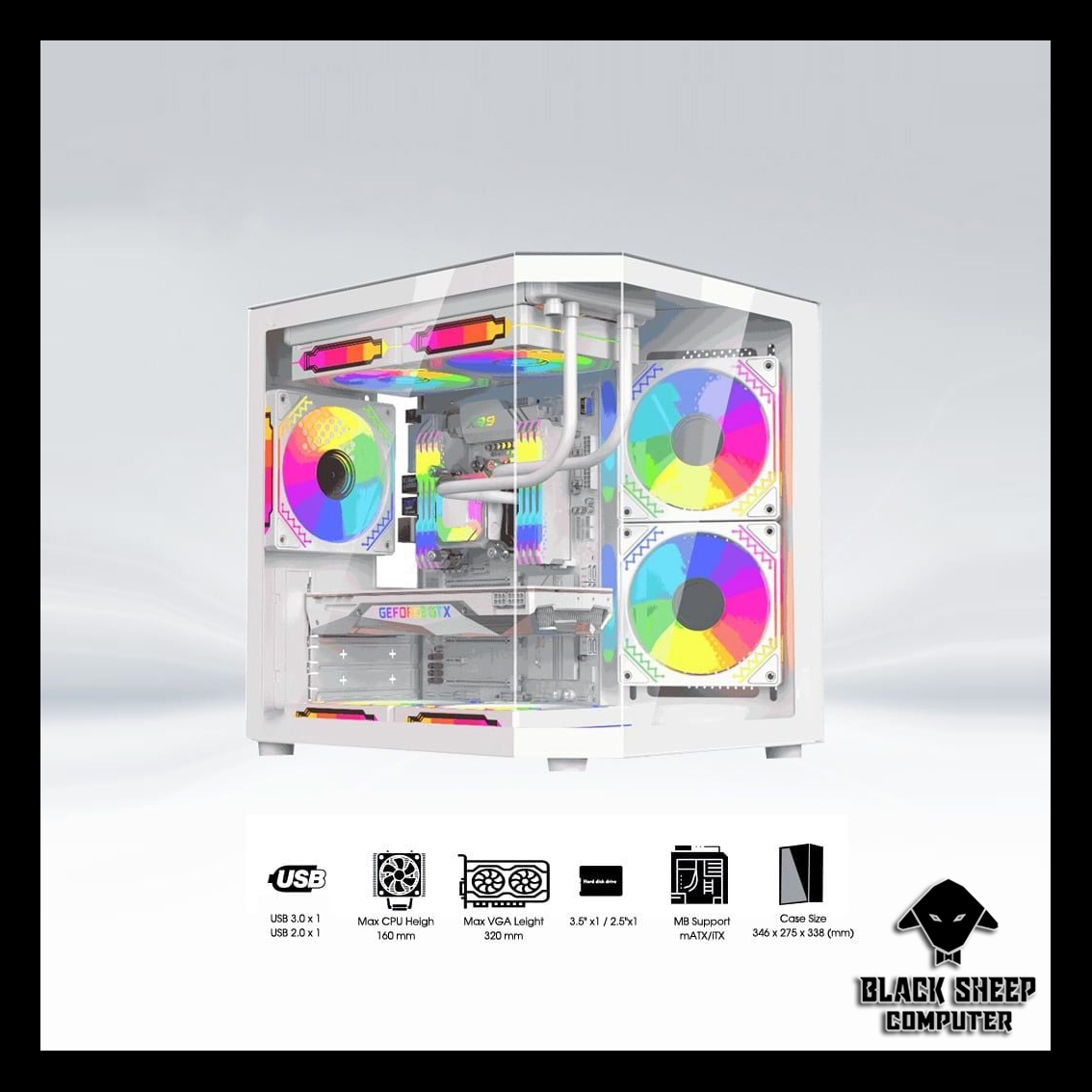 Vỏ Case COOLERPLUS CUBIC WT86 WHITE