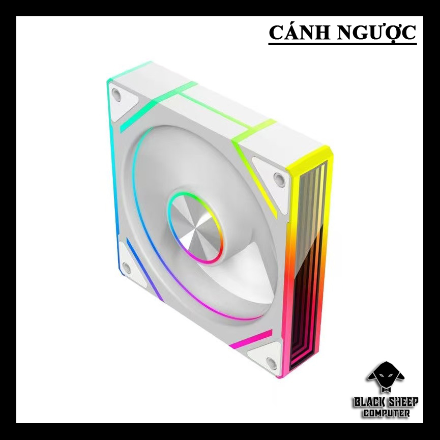 Quạt Fan MAGIC F125 ARGB WHITE NGƯỢC - SYNC MAIN 3PIN 5V Kèm 4 Ốc ( Không gắn nguồn hoặc cần Hub 3Pin 5v )