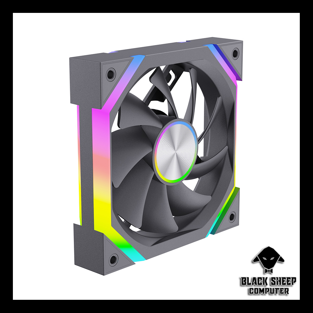 Quạt Fan MAGIC F129 ARGB BLACK - SYNC MAIN 3PIN 5V Kèm 4 Ốc ( Không gắn nguồn hoặc cần Hub 3Pin 5v )