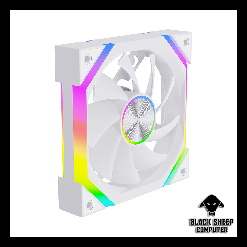 Quạt Fan MAGIC F129 ARGB WHITE - SYNC MAIN 3PIN 5V Kèm 4 Ốc ( Không gắn nguồn hoặc cần Hub 3Pin 5v )