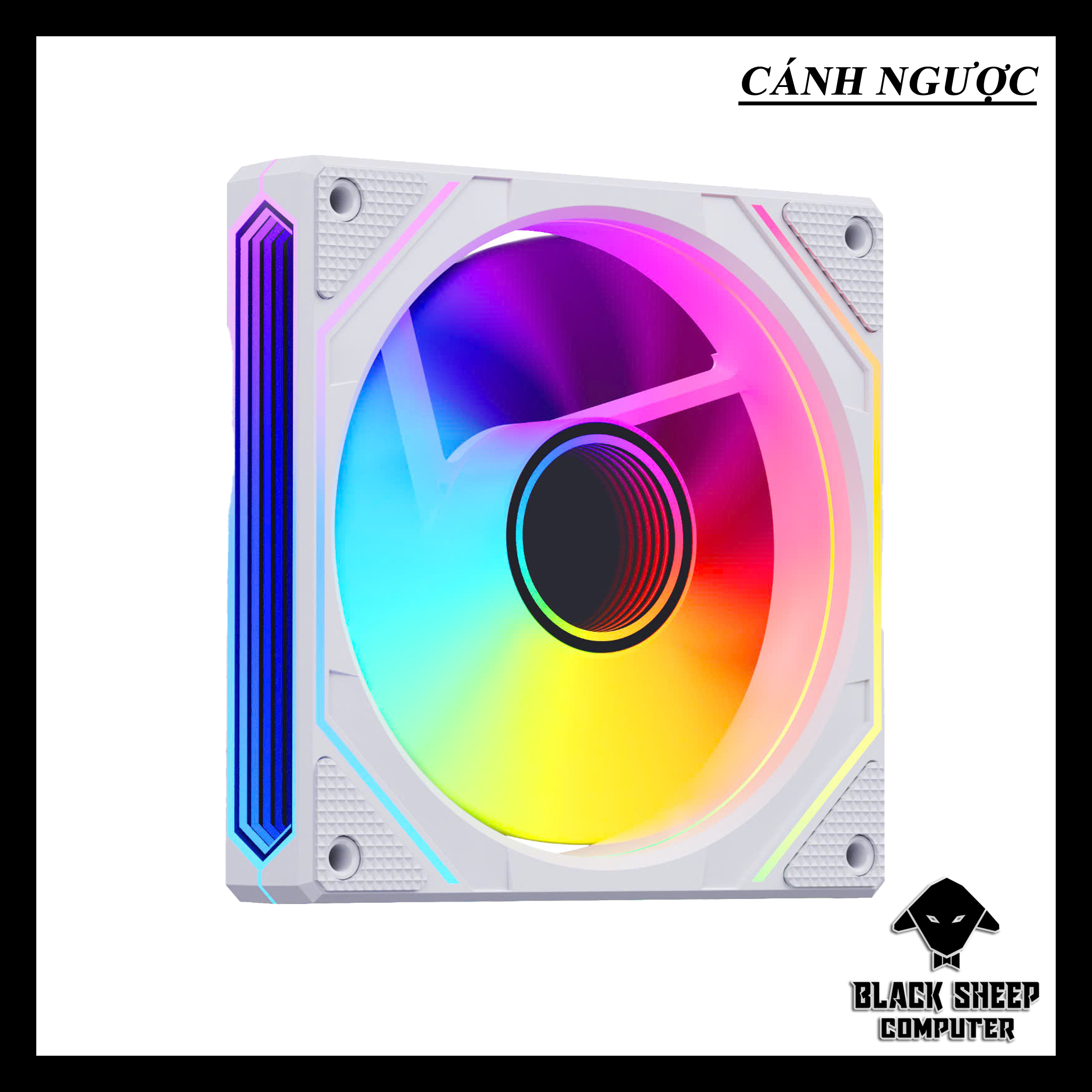 Quạt Fan MAGIC F135 ARGB WHITE NGƯỢC - SYNC MAIN 3PIN 5V Kèm 4 Ốc ( Không gắn nguồn hoặc cần Hub 3Pin 5v )